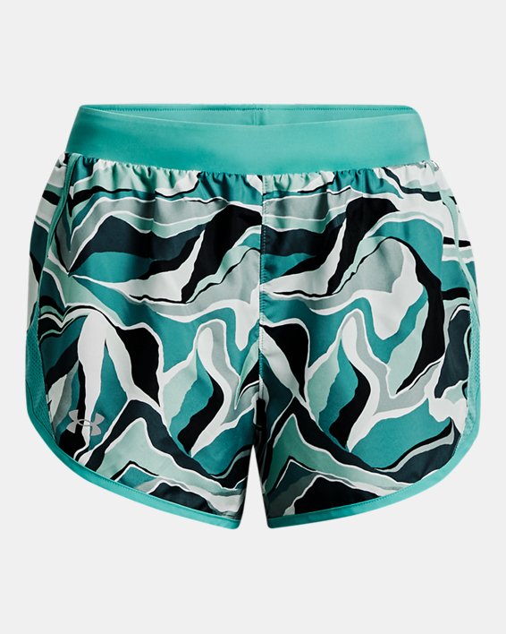 Women's UA Fly-By 2.0 Printed Shorts, Green, pdpMainDesktop image number 5